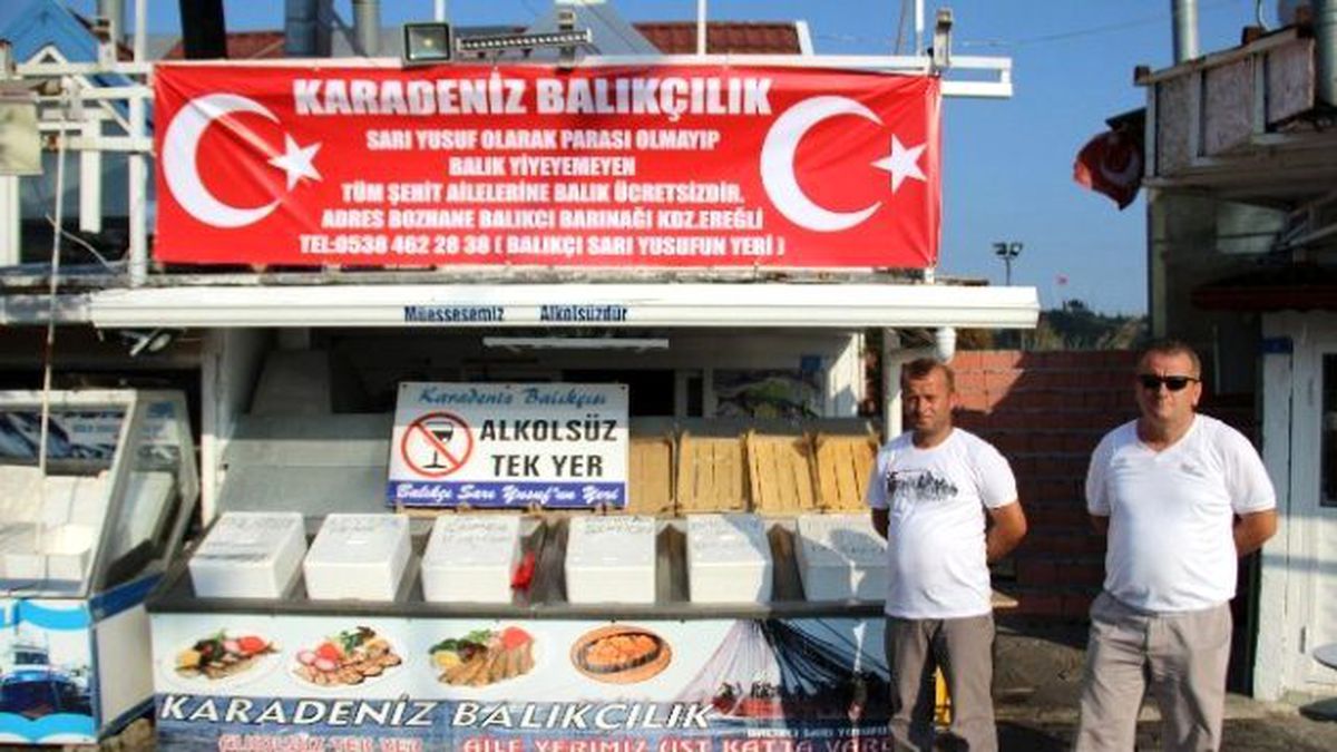 Balıkçıdan Şehit Ailelerine Ücretsiz Balık