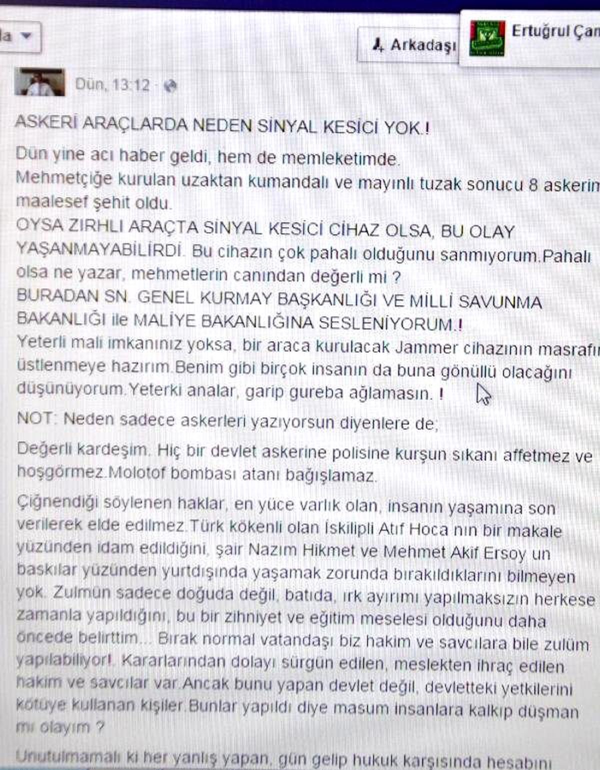 Hakimden \'Askeri Araçlarda Neden Sinyal Kesici Yok\' Tepkisi