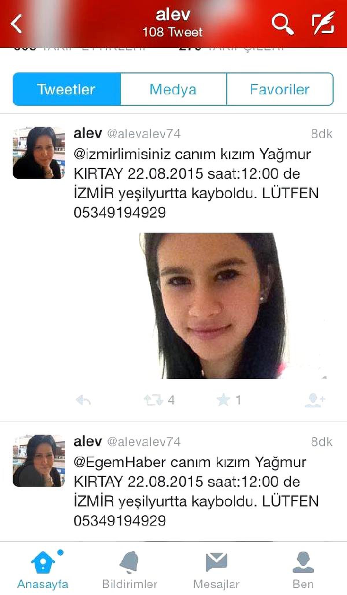 13 Yaşındaki Kızdan Haber Alınamıyor