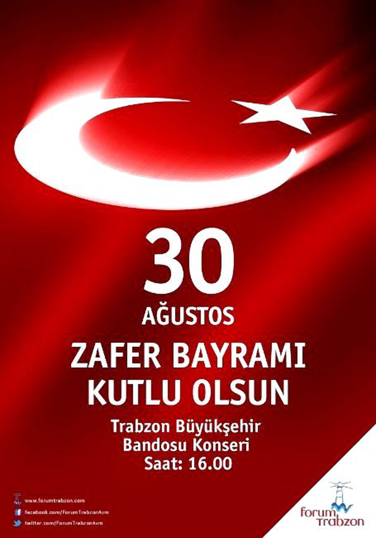 30 Ağustos Zafer Bayramı, Forum Trabzon\'da Coşkuyla Kutlanacak