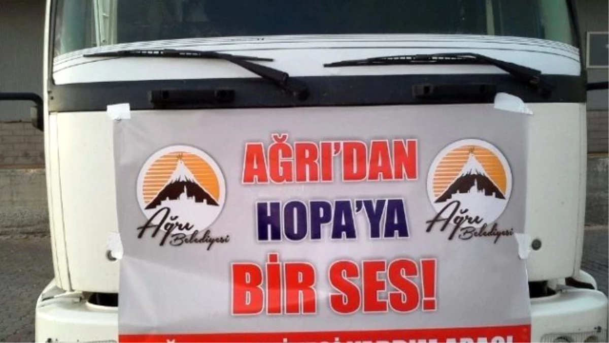 Ağrı Belediyesi\'nden Hopa\'ya Yardım