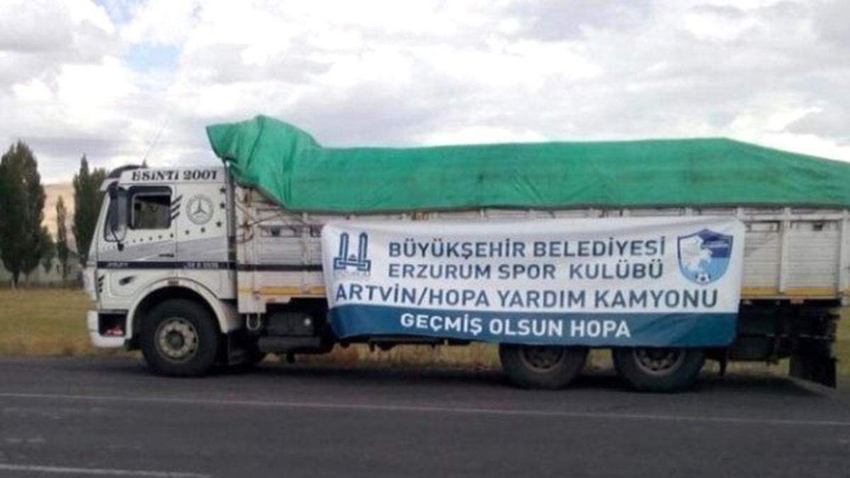 Bb Erzurumspor\'dan Hopa\'ya Yardım Kamyonu