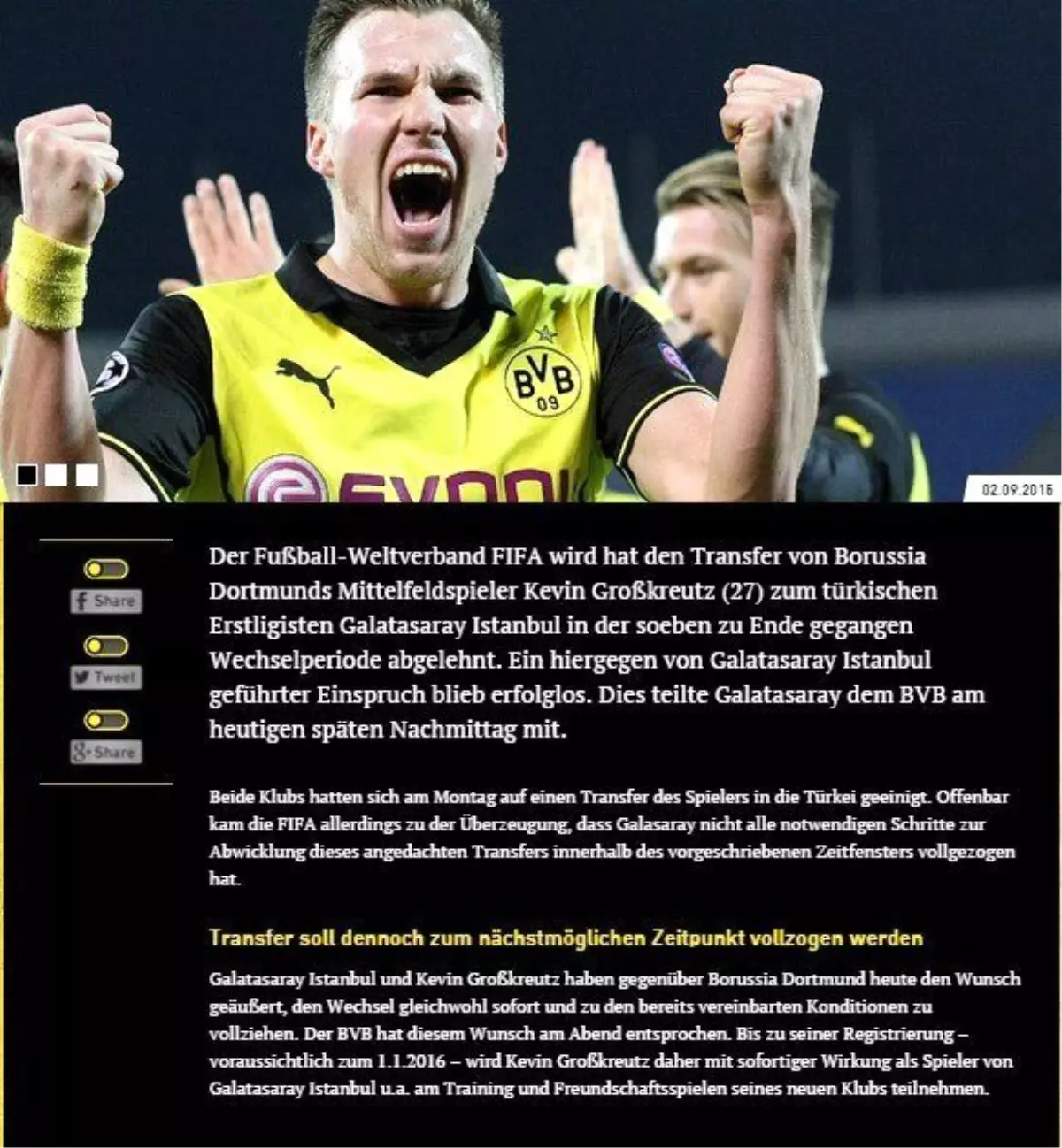 Dortmund\'dan \'Grosskreutz\' Açıklaması