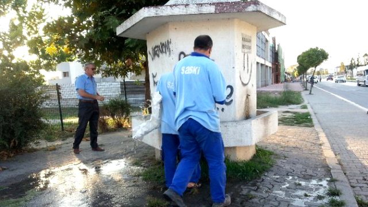 Musluğu Çalınan Çeşmeye Saski Ekipleri Müdahale Etti