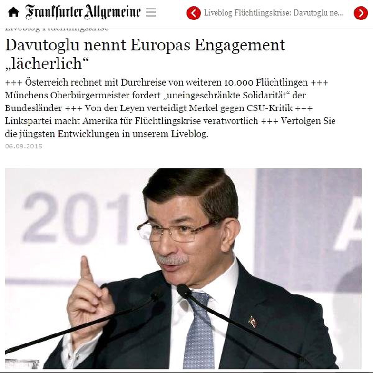 Davutoğlu Alman Gazetesine Yazdı: Avrupa\'nın Katkısı Sınırlı ve Gülünç