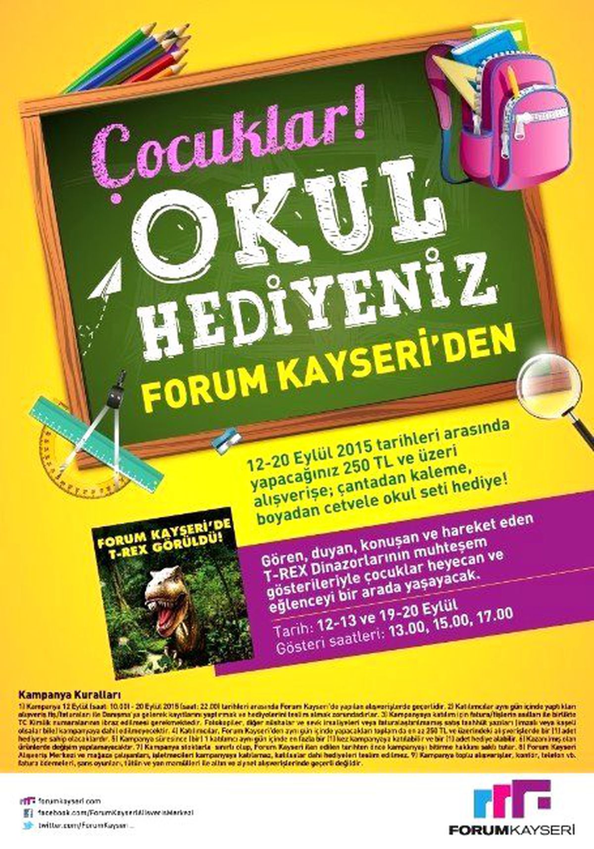 Forum Kayseri\'de Okul Alışverişi Hem Kazançlı Hem Eğlenceli