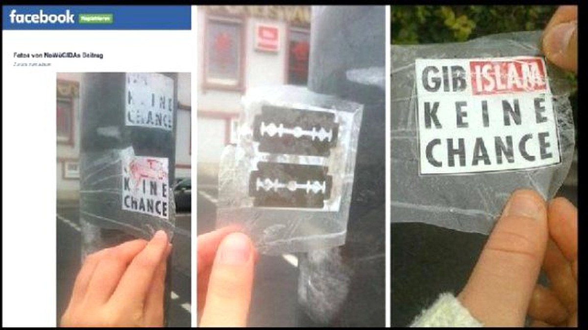 İslam Karşıtı Çıkartmalar Altında Jiletli Tuzak