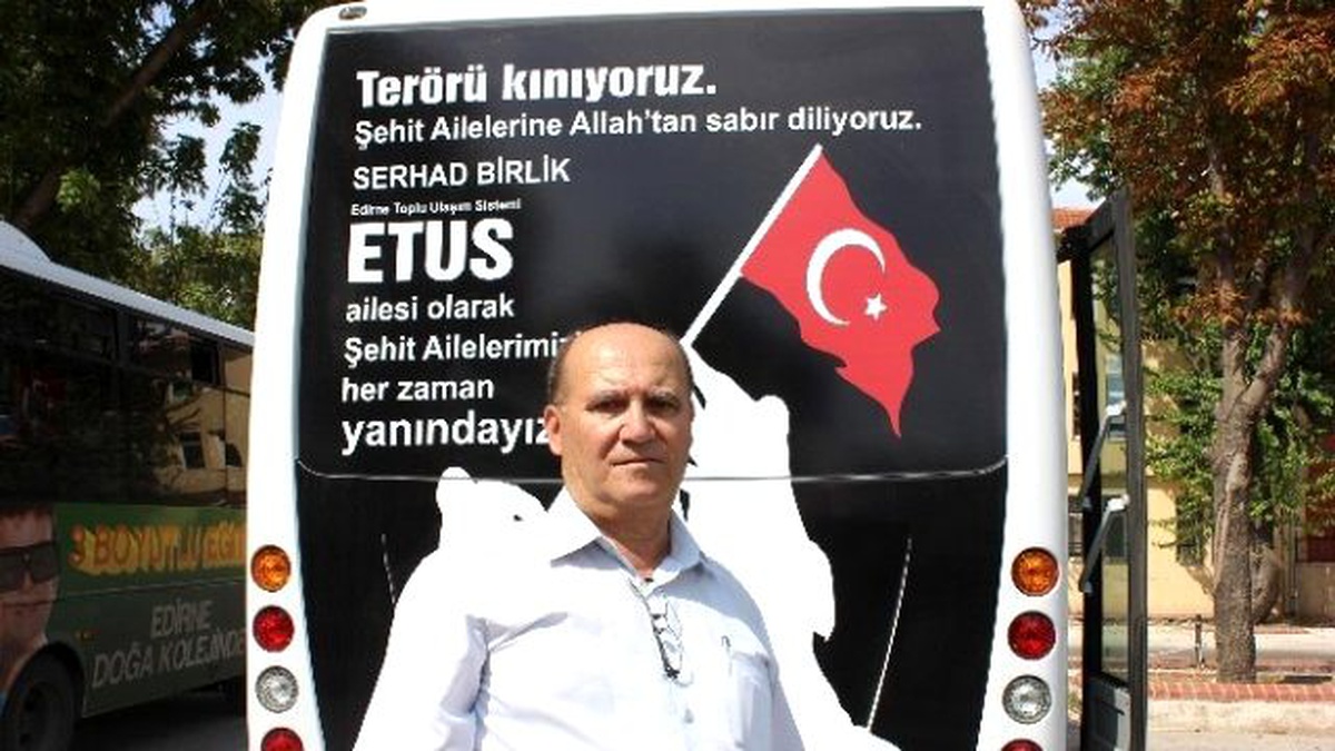 Edirne\'de Taksi ve Minibüsçü Esnafından \'Teröre Tepki\' Konvoyu