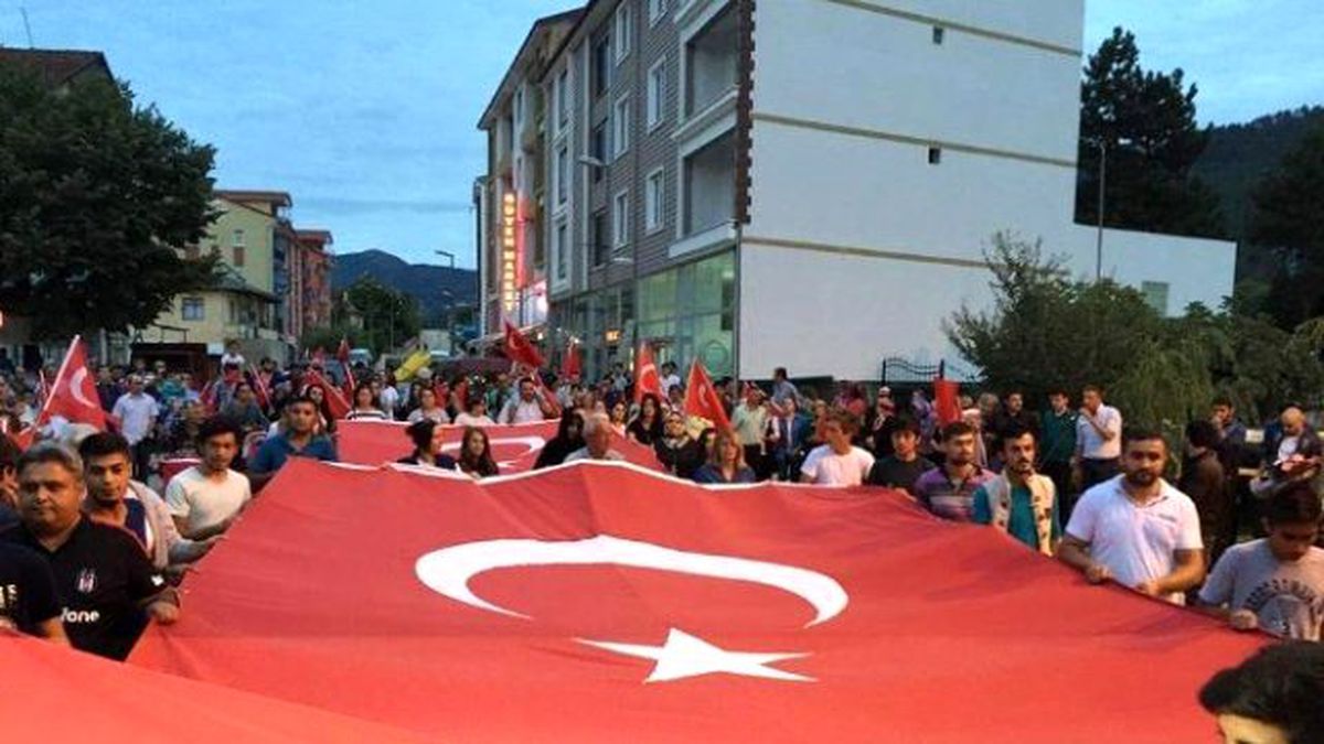 Ulus İlçesinde Teröre Tepki Yürüyüşü