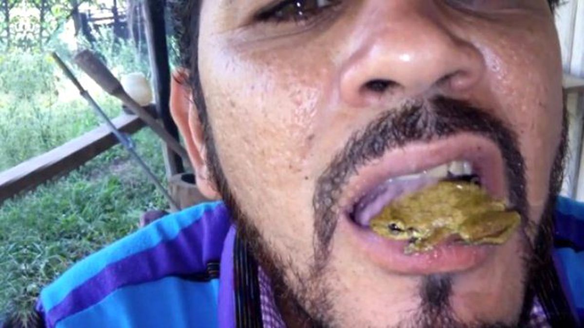 Yakaladığı Kurbağaları Ağzına Attı