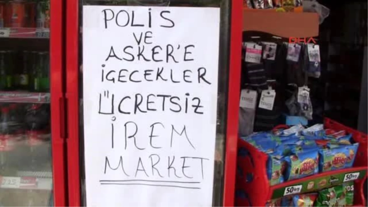 Bursa - Marketinde, Asker ve Polislere Meşrubatı Ücretsiz Veriyor