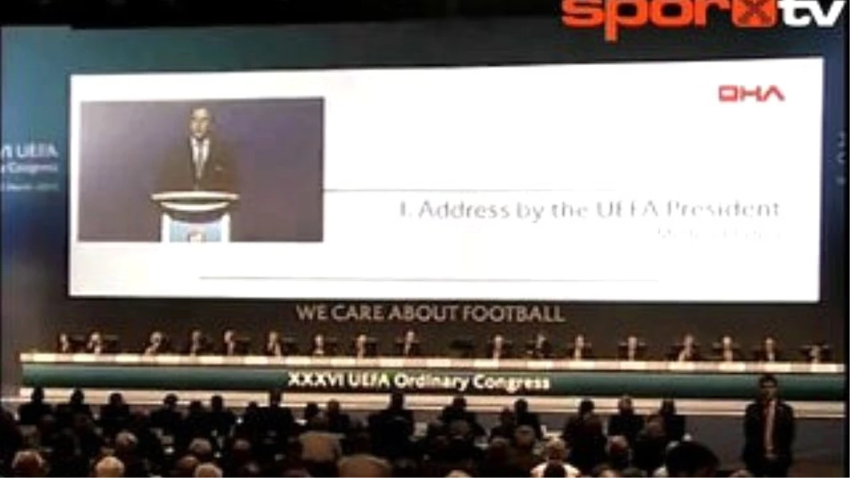 Platini UEFA 36. Olağan Kongresi\'nde Konuştu