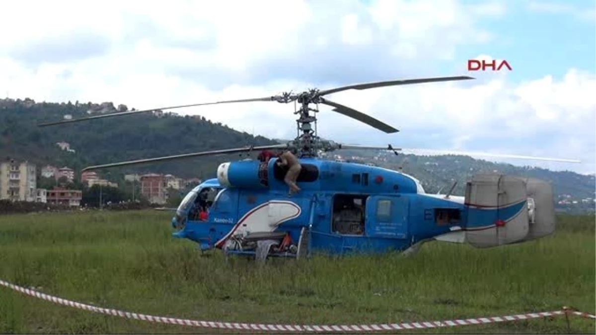 Giresun\'un Eynesil İlçesine Zorunlu İniş Yapan Ukrayna Helikopteri Teknik Ekip Bekliyor