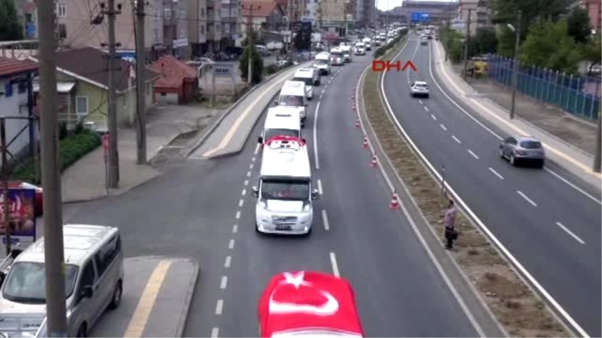 Zonguldak - Minibüs Sürücülerinden Teröre Tepki Konvoyu