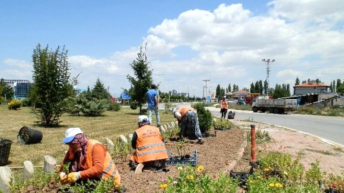 Beyşehir\'de 100 Bin Çiçek Toprakla Buluştu
