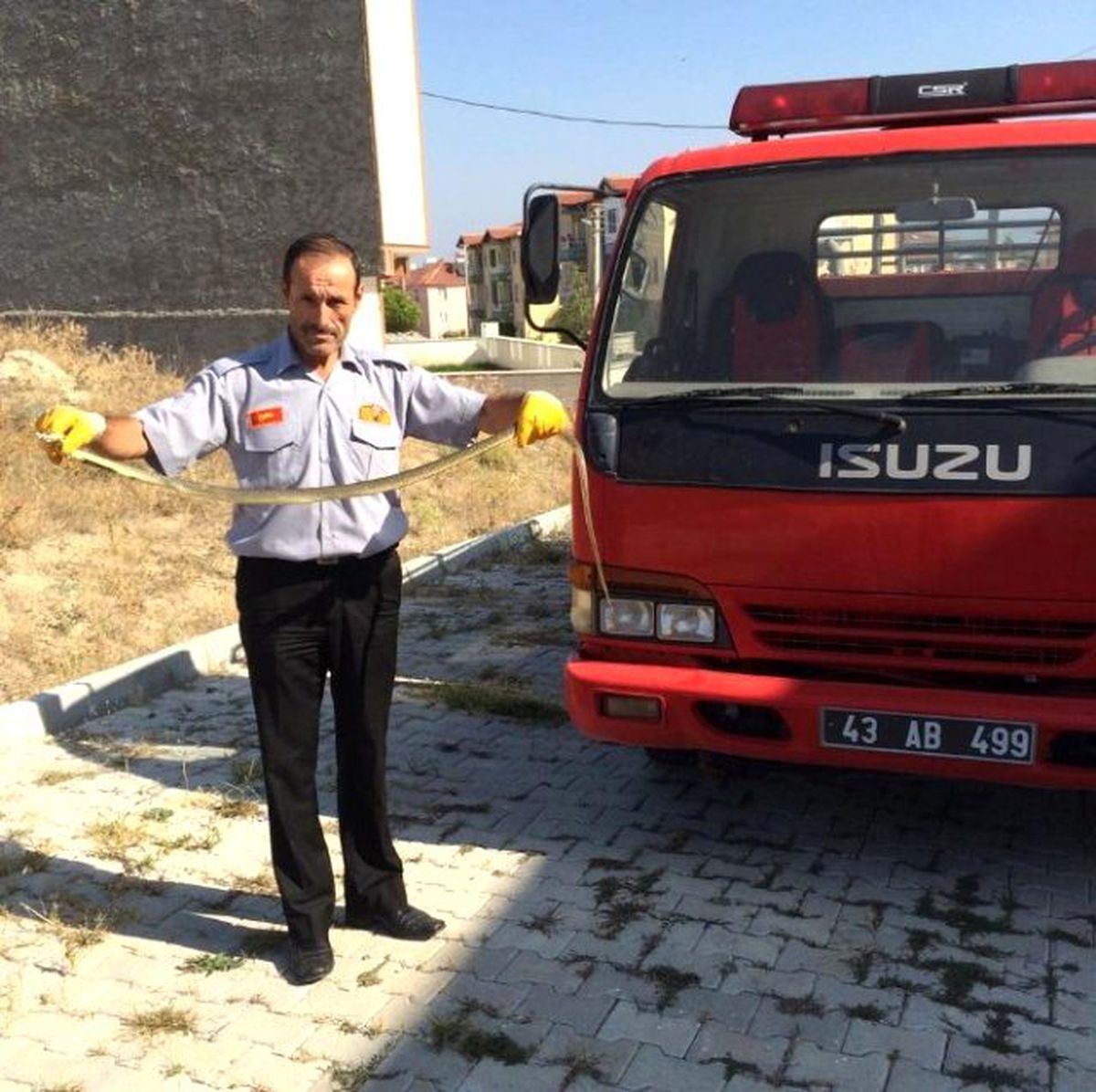 Hisarcık İtfaiyesinden Yılan Operasyonu
