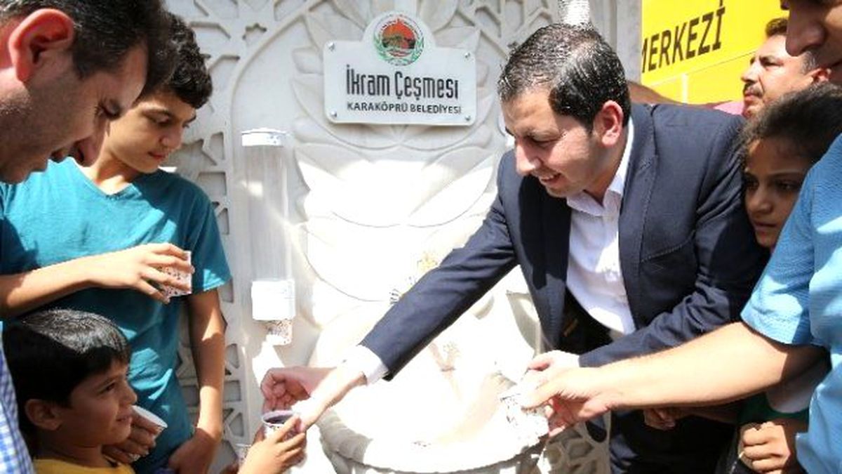 Karaköprü\'de İkram Çeşmesine Yoğun İlgi