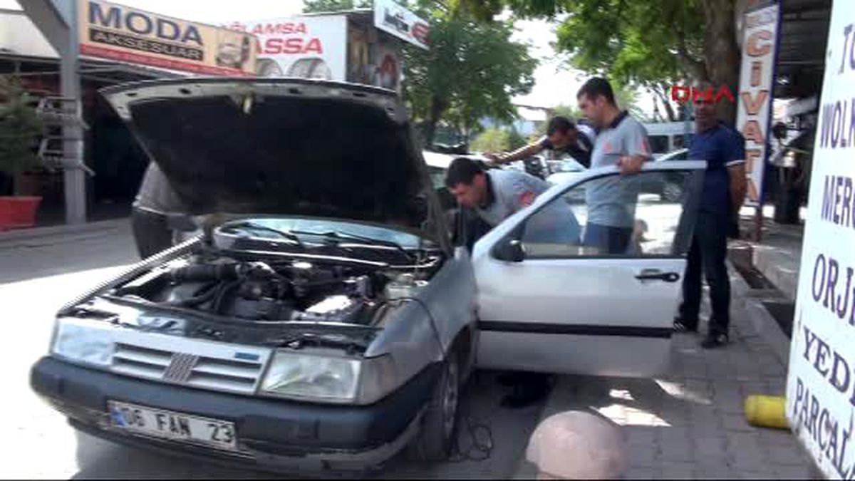 Elazığ - Otomobile Giren Yılanı İtfaiyeciler Öldürdü