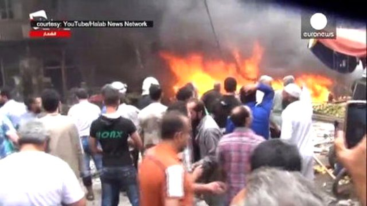 Suriye\'de Rejim Güçleri Pazar Yerini Vurdu: 25 Ölü