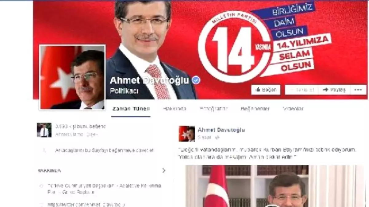 Başbakan Davutoğlu Facebook Hesabı Açtı