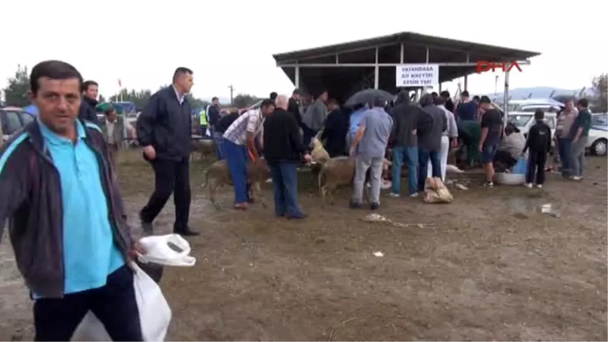 Çanakkale - Çamura Bulanan Hayvan Pazarı Hem Alıcıyı Hem de Satıcıyı Zorladı