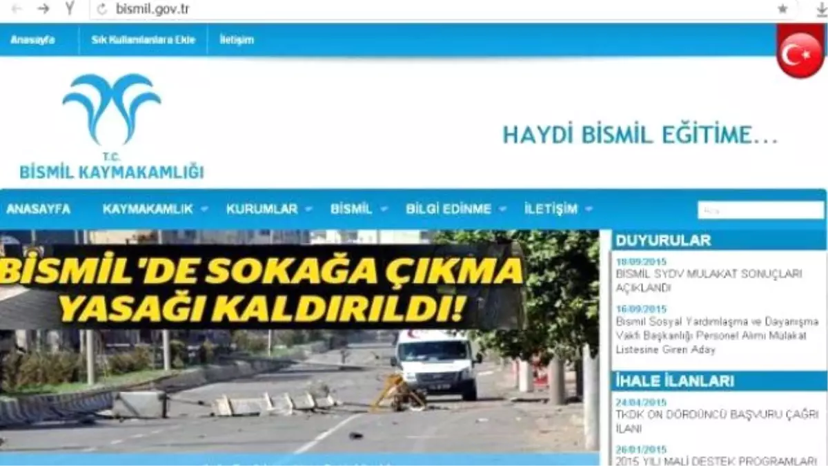 Bismil\'de Sokağa Çıkma Yasağı Kaldırıldı