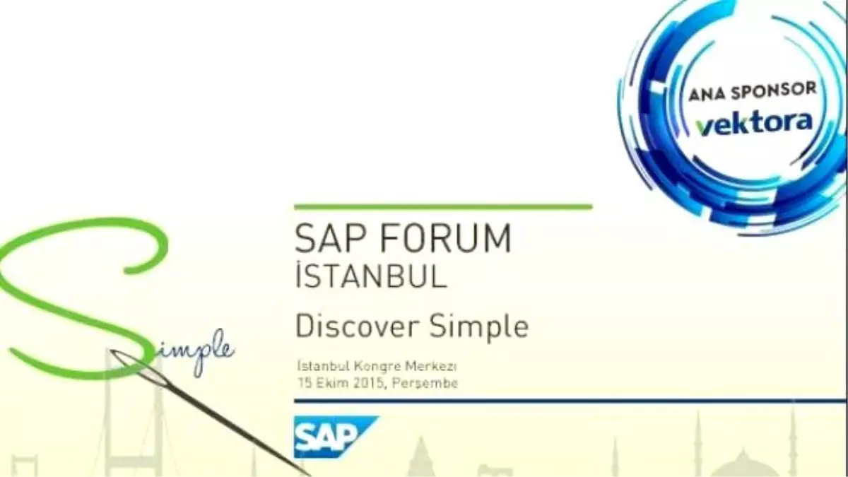 VEKTORA SAP Forum İstanbul\'un Ana Sponsoru