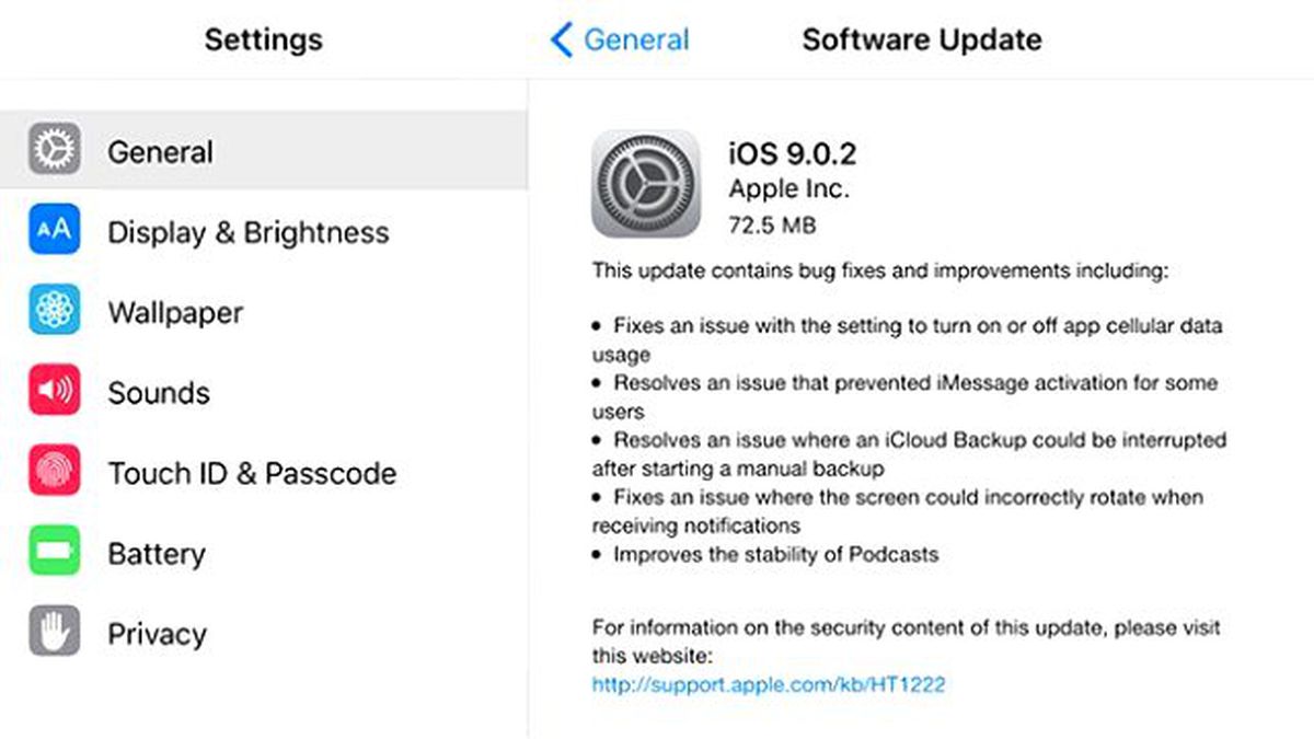 İos 9.0.2 Güncellemesi Yayınlandı.