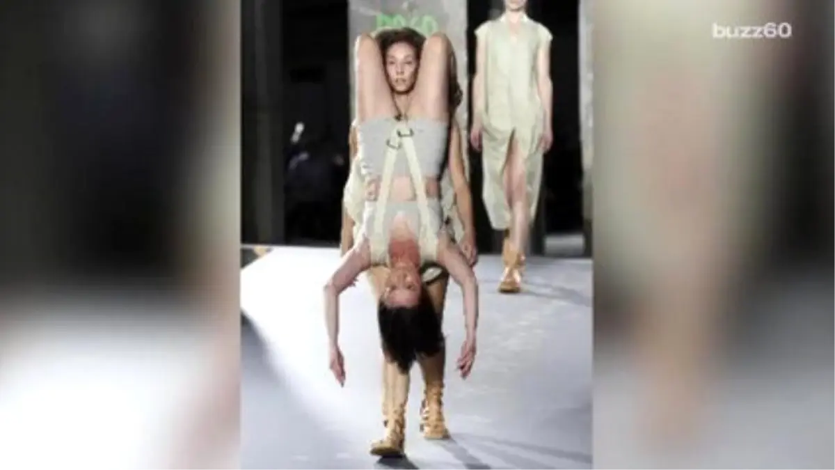 Models Walk The Runway Carrying Other Models İn Bizarre Rick Owens Show