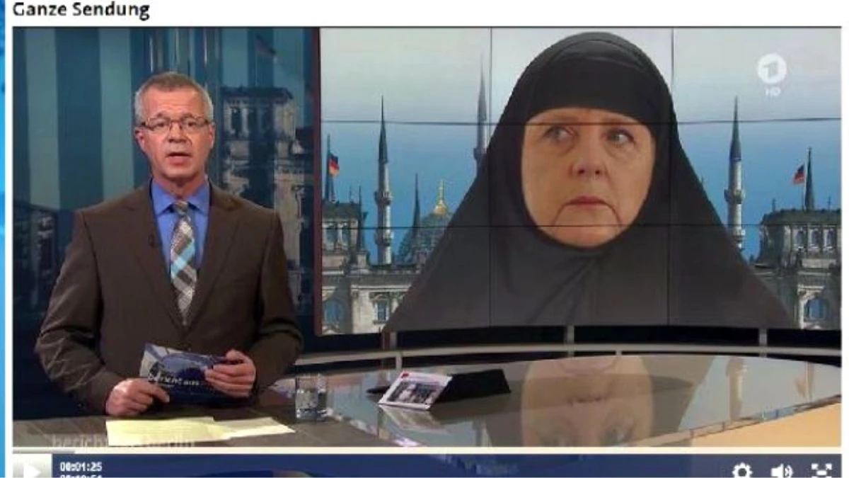 Alman Devlet Televizyonu, Merkel\'e Kara Çarşaf Giydirdi
