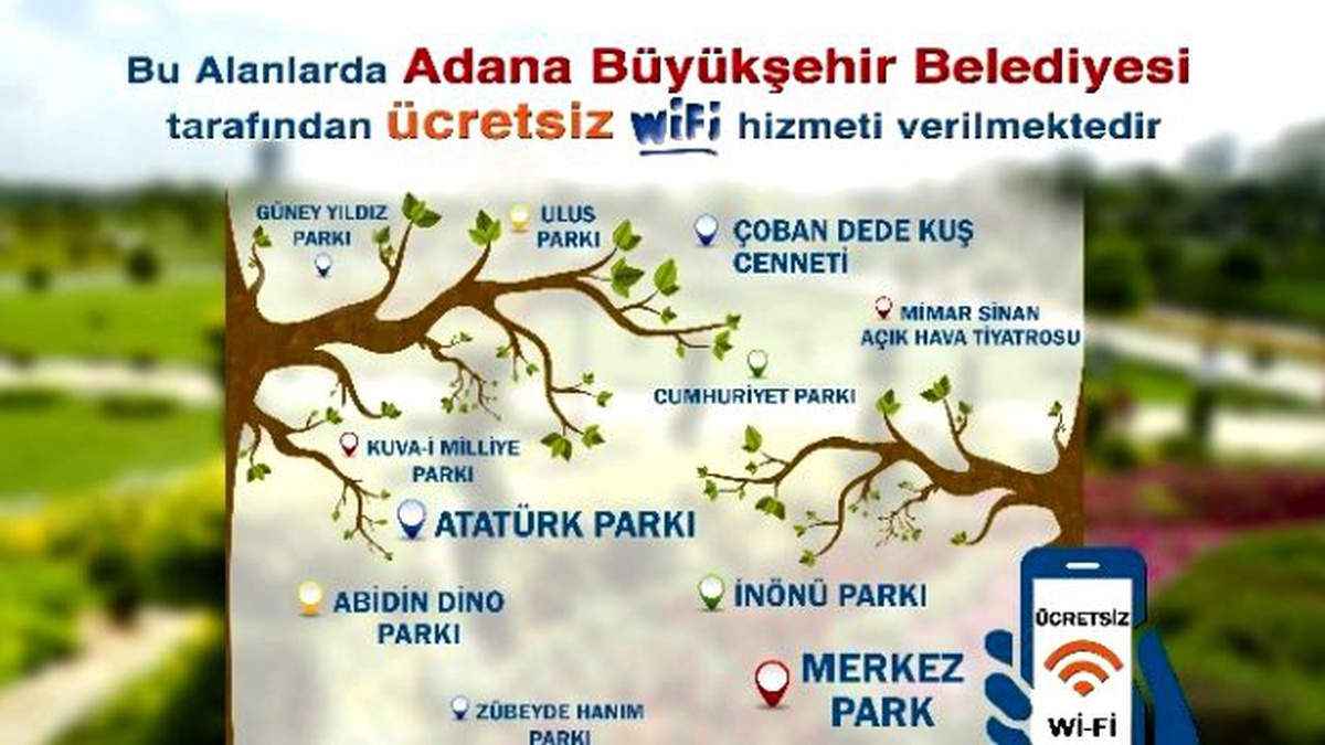 Büyükşehir\'den 11 Parkta Ücretsiz Wi-fi Hizmeti