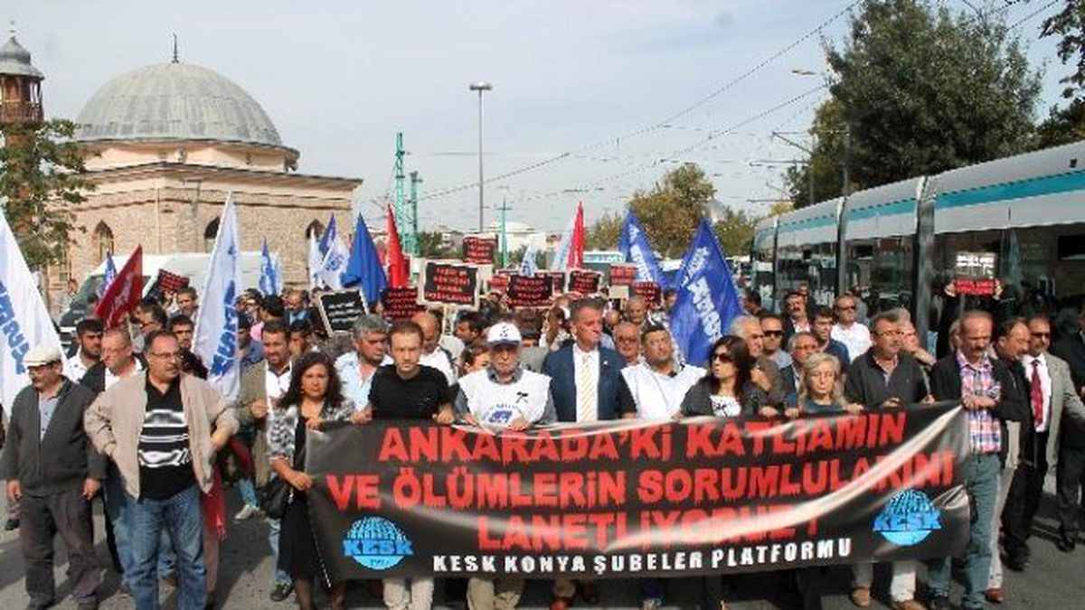 Ankara\'daki Terör Saldırı Konya\'da Protesto Edildi