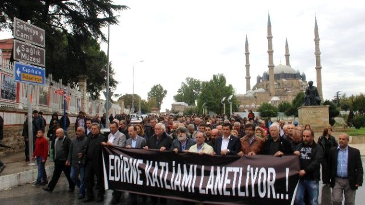 Edirne\'de Terör Saldırısına Protesto