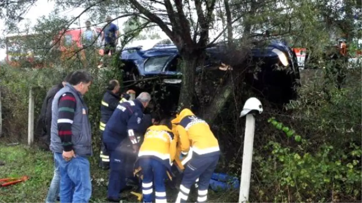 Bartın\'da Devrilen Otomobilin Sürücüsü Yaralandı
