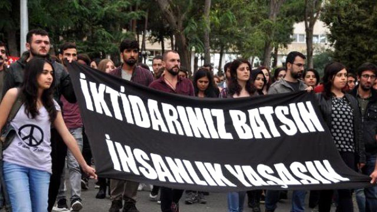 Ktü\'de Öğrenciler Ankara\'daki Saldırıyı Yürüyüşle Kınadı