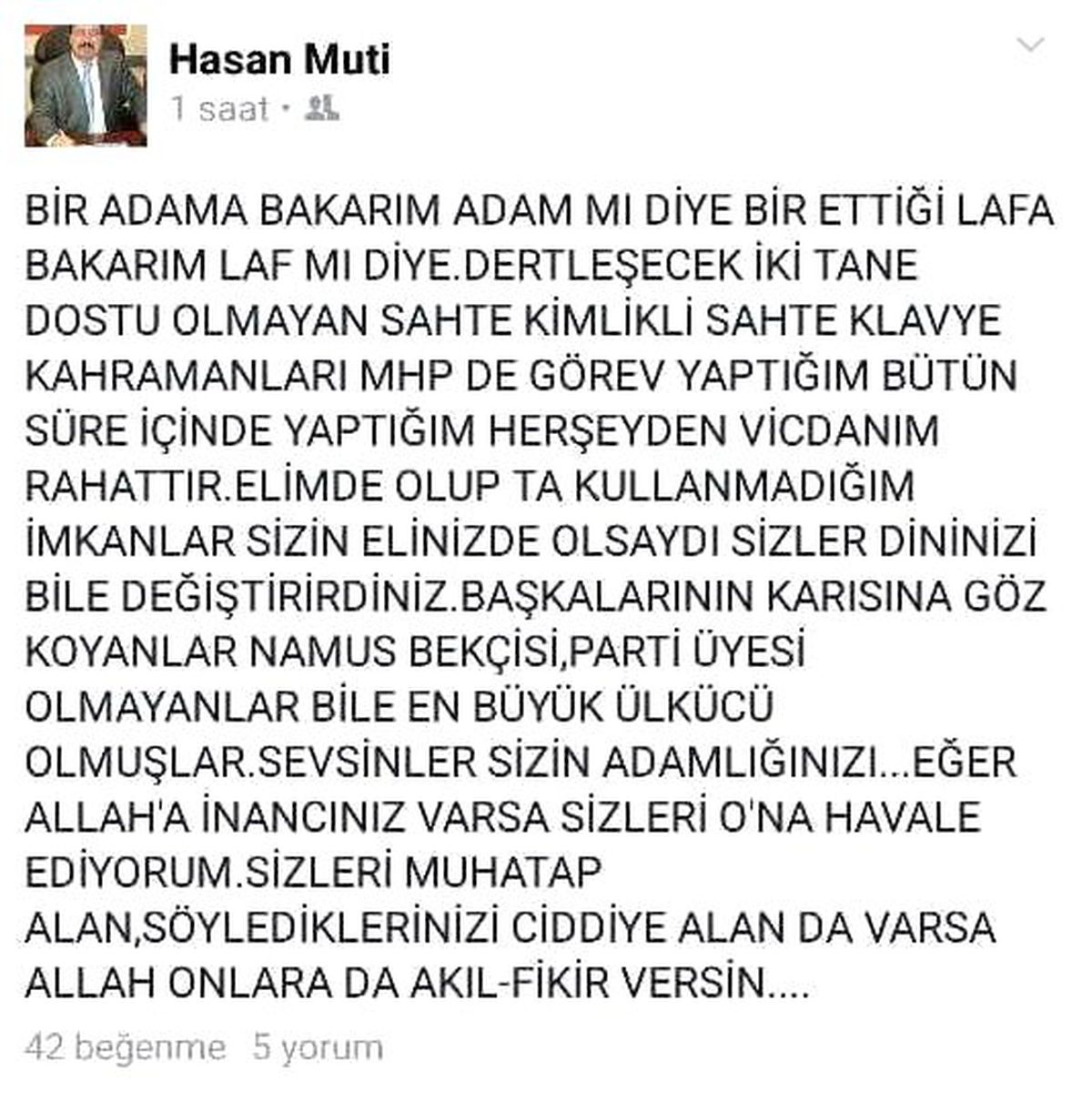 MHP\'li Muti, Eleştirilere Sert Bir Dille Cevap Verdi