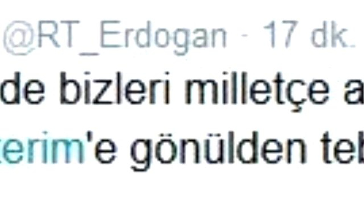 Cumhurbaşkanı Erdoğan\'ın Milli Takımı Tebrik Tweeti