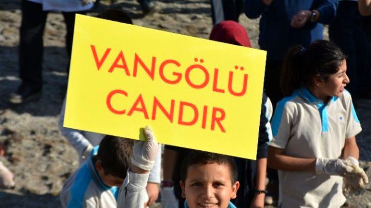 Van Gölü\'ne Dikkat Çekmek İçin Sahilde Çöp Topladılar