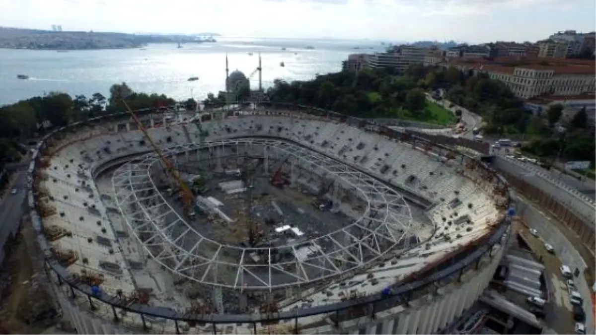 Vodafone Arena\'da Çatı İçin Halatlar Gerildi