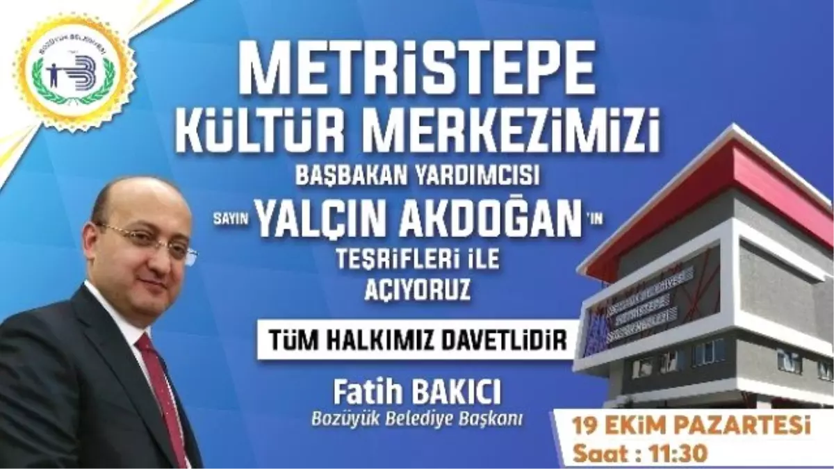 Metristepe Kültür Merkezi Yalçın Akdoğan\'ın Katılacağı Törenle Hizmete Girecek