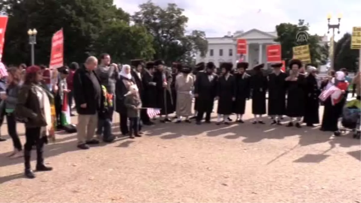 İsrail\'in Şiddet Politikaları Beyaz Saray Önünde Protesto Edildi