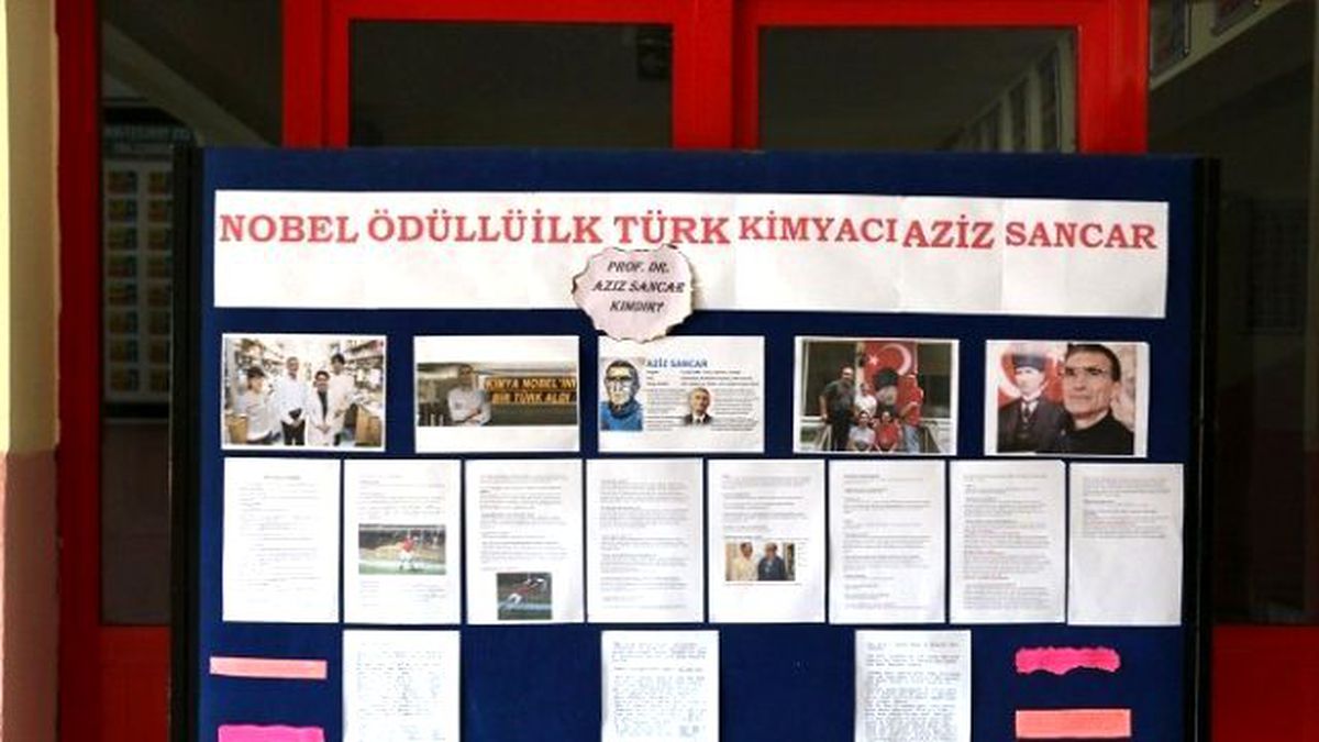Okulda Nobel Ödüllü Aziz Sancar Köşesi