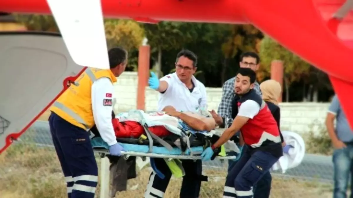 Helikopter Ambulans Yaralı İşçi İçin Havalandı