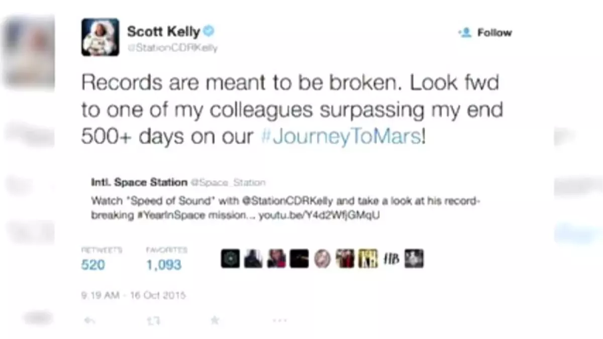 Scott Kelly Breaks U.S. Record For Longest Time İn Space