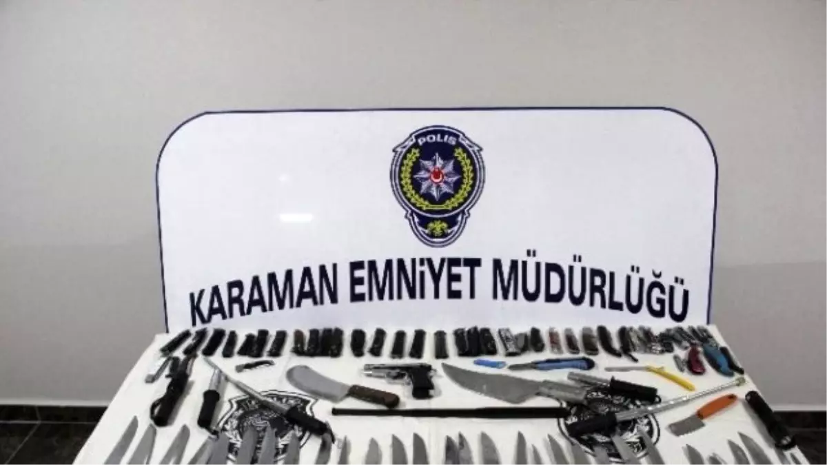 Karaman\'da Amaç Dışı Bıçak Taşıyan 74 Kişiye 15 Bin Lira Para Cezası