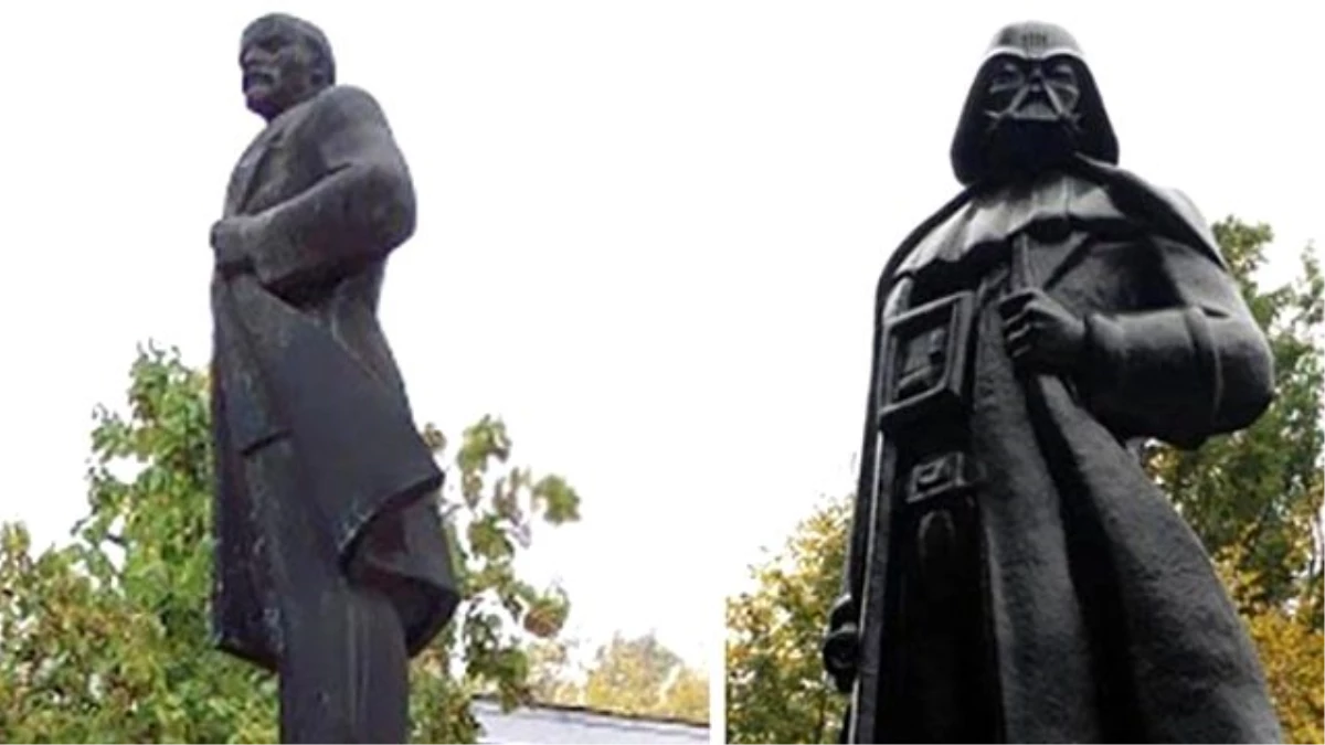 Ukrayna\'da Lenin Heykelini, Star Wars Karakteri Yaptılar