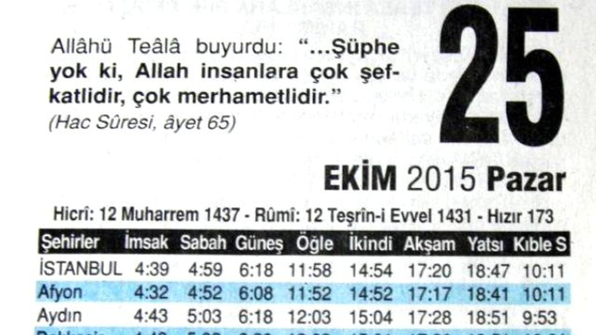 Diyanet'ten Uyarı: 15 Gün Takvimdeki Namaz Saatlerine 1'er Saat Ekleyin