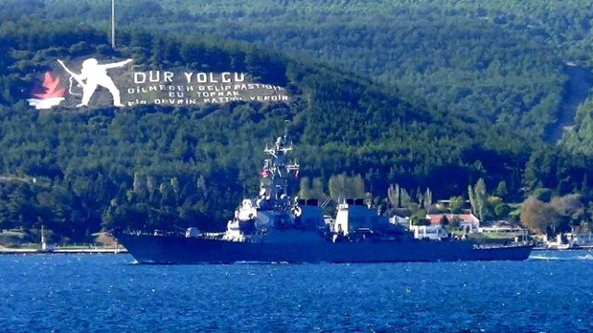 ABD Savaş Gemisi Çanakkale Boğazı\'ndan Geçti