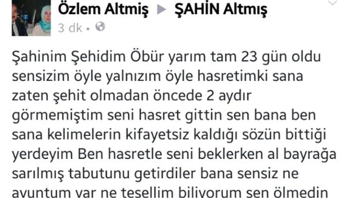 Şehit Eşinin Paylaşımı Yürek Yaktı