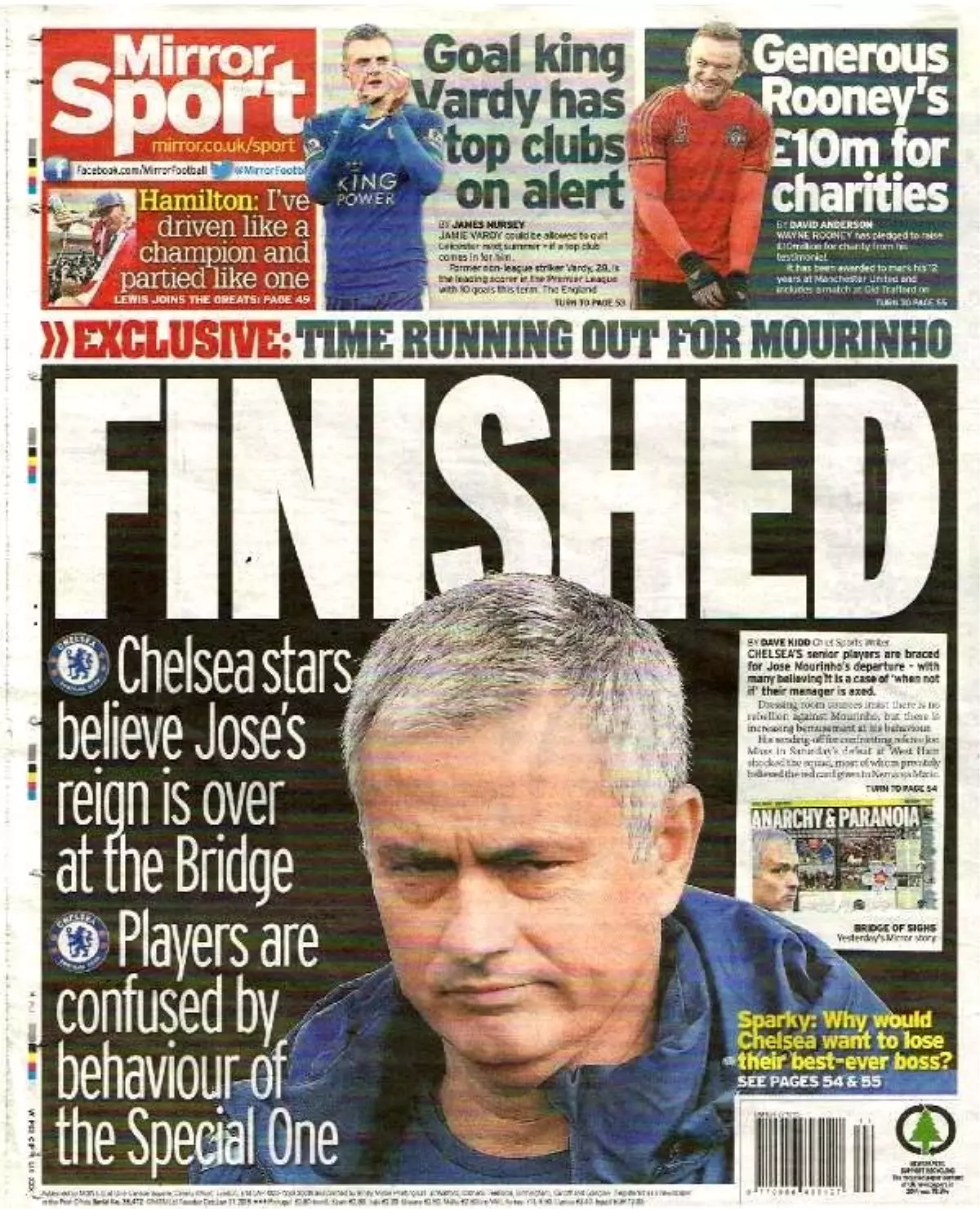 Daily Mirror: Mourinho Bitti